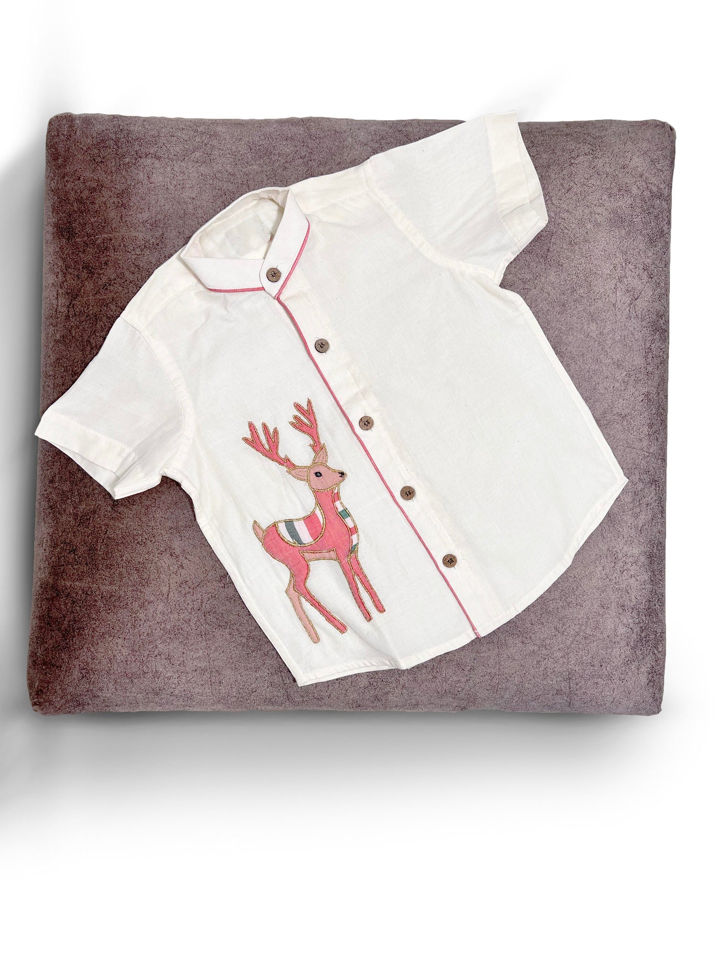 Rudolph Embroidered Shirt for Boys